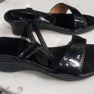Women Black Heel Sandal Size 38