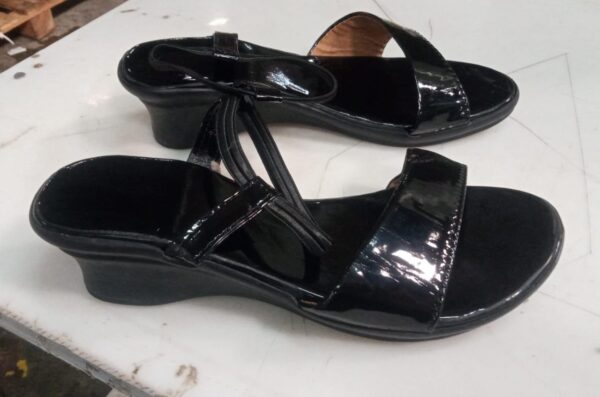 Women Black Heel Sandal Size 38