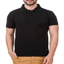 Mens Polo T Shirt Black Size 38