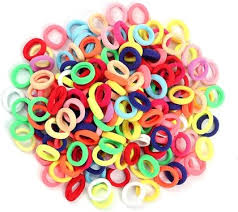 Small Hair Elastics For Kids Girls Multicolour 100 Pcs