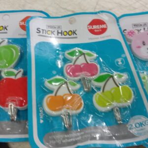 Multicolor Decorative Wall Sticky Hooks 9Pcs