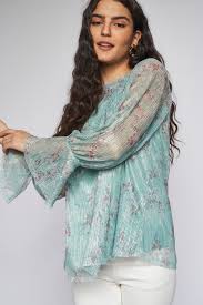 And Floral Polyester Round Neck Womens Straight Top