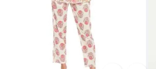 Aramya Soft Cotton Floral Yellow Straight Straight Trouser Size 6Xl