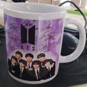 Trend Print Printed Bts Coffee Mug 350Ml With Keychain