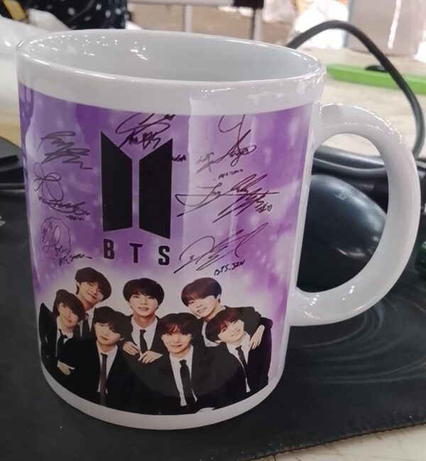 Trend Print Printed Bts Coffee Mug 350Ml With Keychain