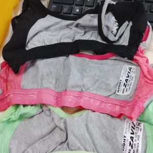 Women Bra Green Grey Pink Grey Black Grey Pack Of 3 Size 28