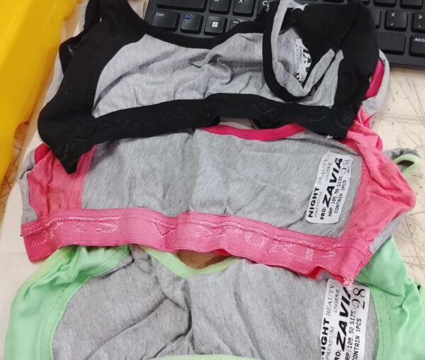 Women Bra Green Grey Pink Grey Black Grey Pack Of 3 Size 28