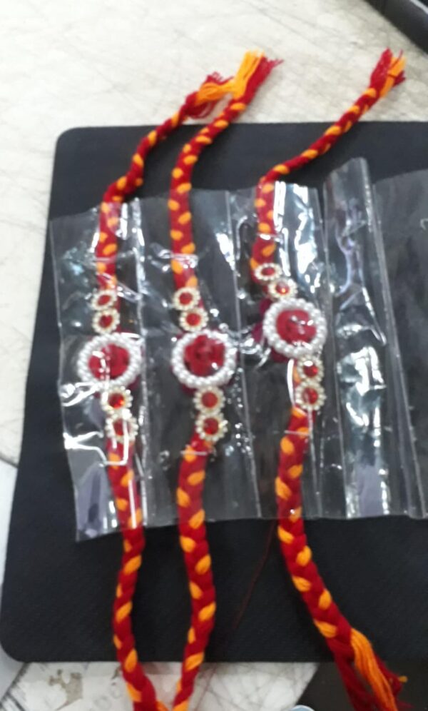 Designer Beads Multicolor Thread Rakhi Pack Of 3