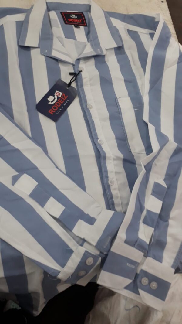 Rodiez Men Slim Fit Striped Spread Collar Casual Shirt Size Xl