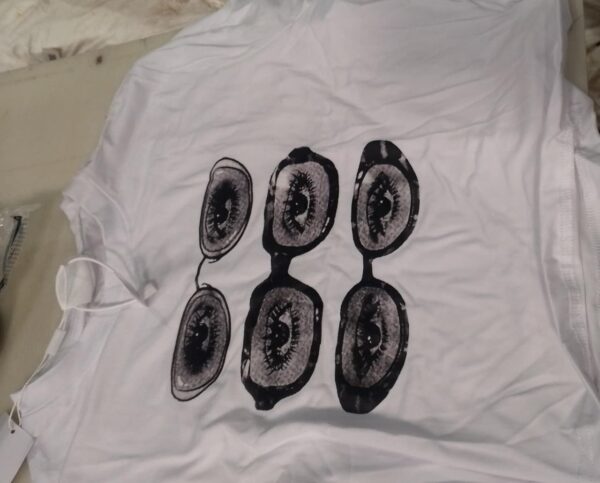 Savana White Printed Crop Top For Women Size M