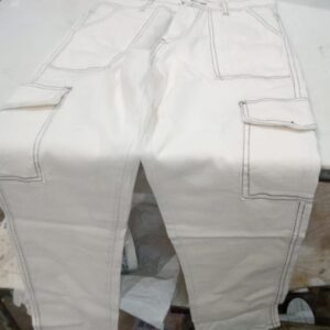 Mens White Cargo Jeans Size 26