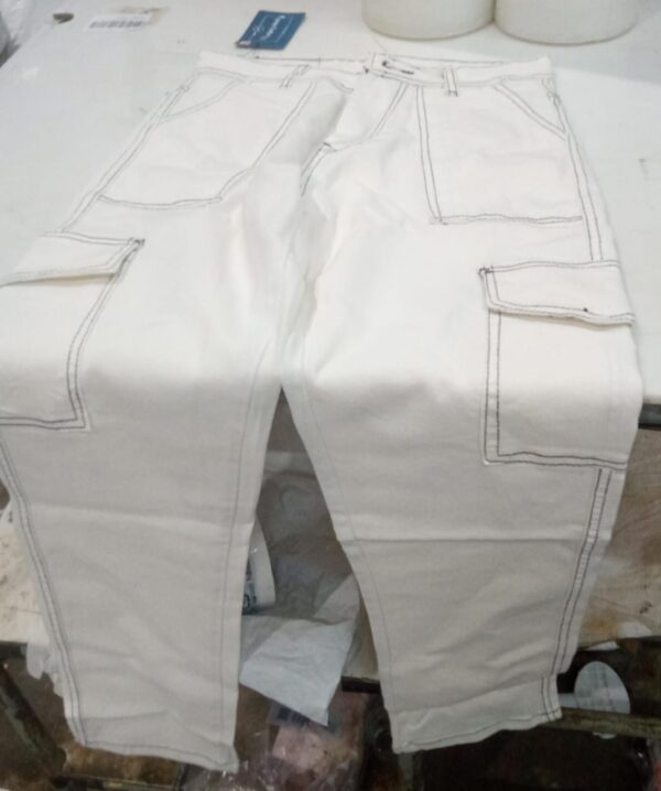 Mens White Cargo Jeans Size 26
