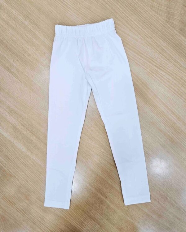 Kids Plain White Leggings For Girls Size 9 To 10 Yrs