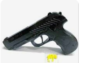 Black Color Plastic Kids Toy Gun