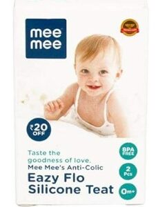 Mee Mee Anti Colic Easy Flo Silicone Teat Large Pack Of 2
