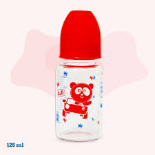 Mee Mee Milk Safe Glass Feeding Bottle 125Ml Red