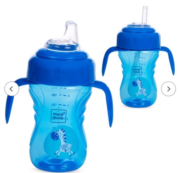 Mee Mee 2 In 1 Spout and Straw Sipper Cup Blue 240 Ml