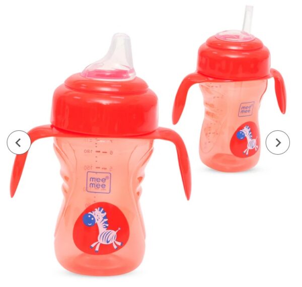 Mee Mee 2 In 1 Spout and Straw Sipper Cup Orange 240 Ml