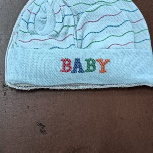 Newborn Baby Cotton Ribbed Cap Mitten And Booties Sky Blue