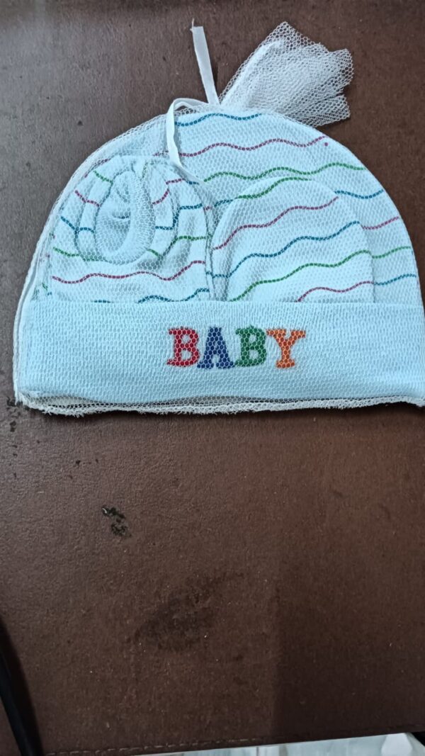Newborn Baby Cotton Ribbed Cap Mitten And Booties Sky Blue