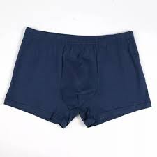 Plain Men Dark Blue Cotton Underwear Size 85