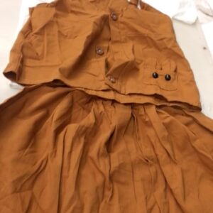 Gone Baby White T Shirt And Brown Skirt With Jacket