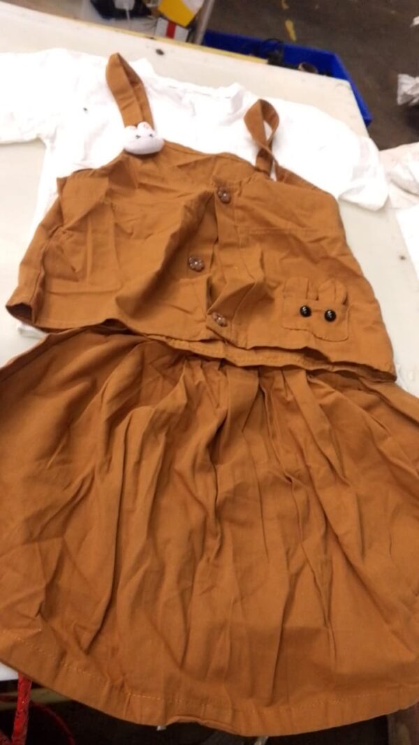 Gone Baby White T Shirt And Brown Skirt With Jacket