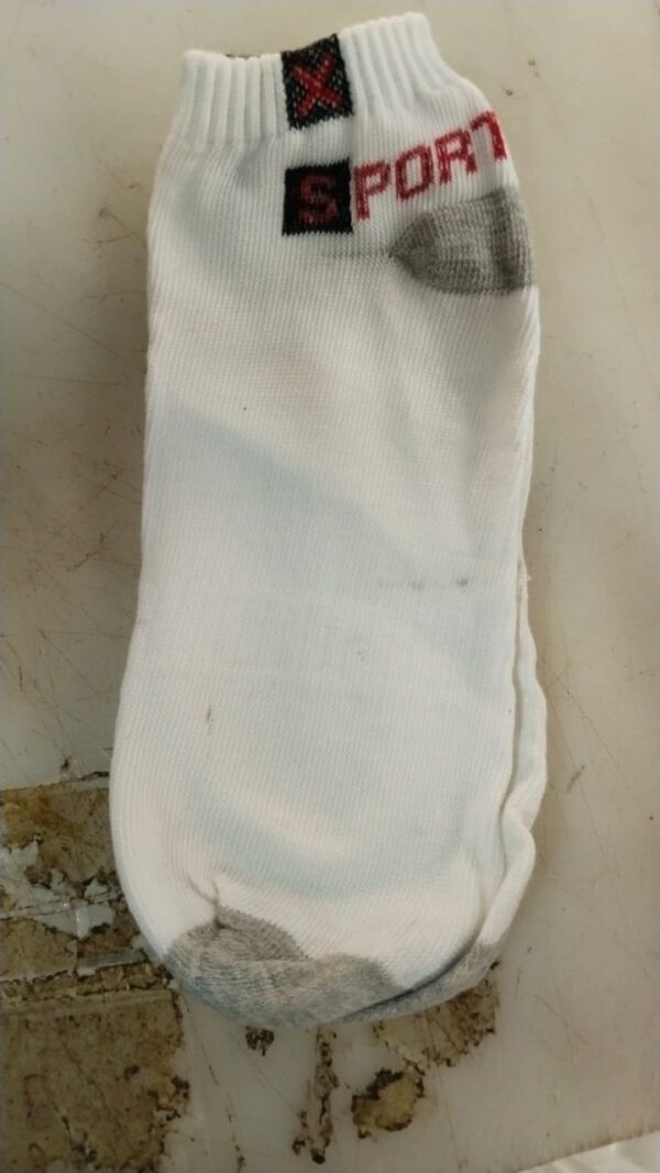 Men White Printed Colour Casual Socks