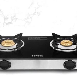 Borosil Blaze GlassTop Gas Stove 2 Burners For Kitchen Black Color