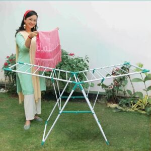 Pro Home Premium Shaped Steel Floor Cloth Dryer Stand 1Tier Drying Rack Indoor Outdoor Use