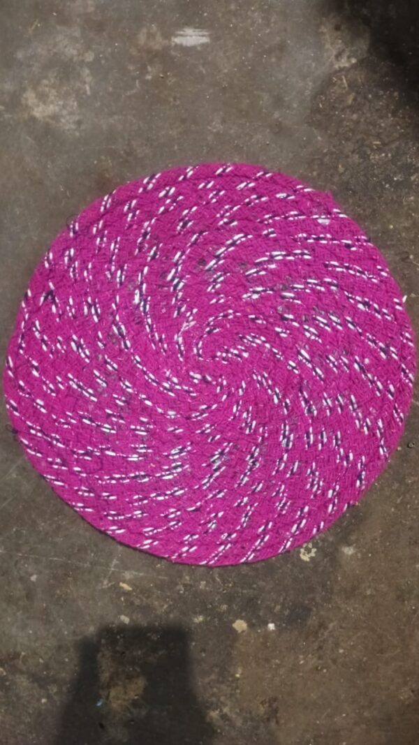 Pink Color Cotton Door Mat Pack Of 4