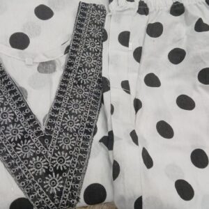 Kurti Palazzo For Women Colour White Black Size L