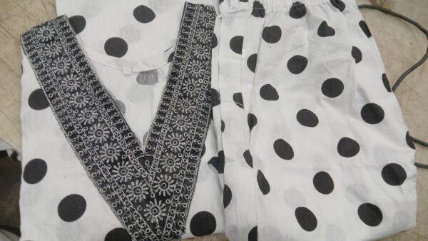 Kurti Palazzo For Women Colour White Black Size L