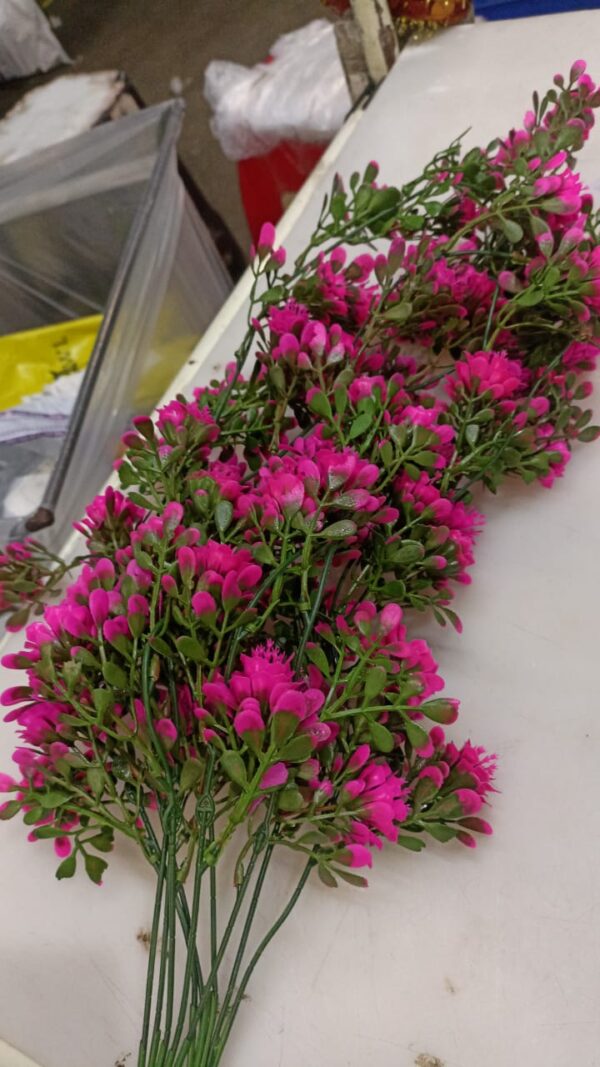 Artificial Flower Pink Green Colour
