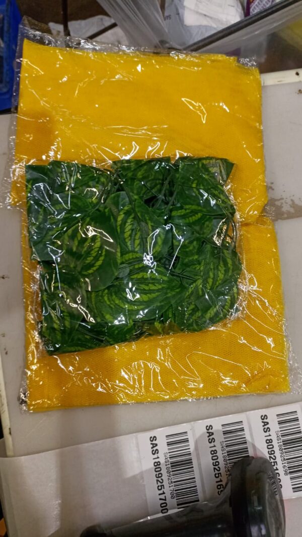 Decoration Plant Leaves Green With Yellow Chunni For Home Decor