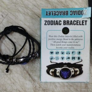 Blue Bottle Heart Pendant With Gemini