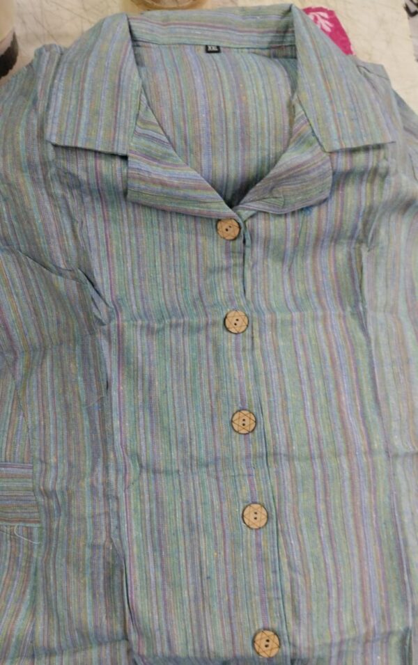 Women Self Design Casual Blue Shirt Size Xxl