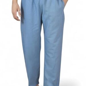 Qasida Men Formal Cotton Pants Pure Cotton Elastic Waist Formal Lounge Wear Size S