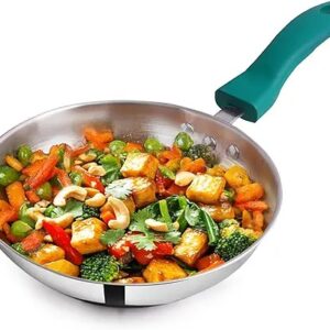The Indus Valley Stainless Steel Fry Pan 22Cm 8 Point 6 Inch 1 Point 5Ltr 0 Point 5Kg Friendly Frying Pan