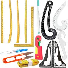 Artonezt Tailoring Scale Ruler Kit Sewing Ruler French Curve Tailor Ruler Sewing Measuring Kit Set 15
