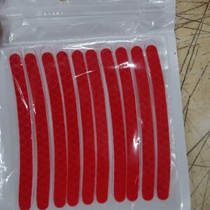 Red Wheel Car Bike 10 Pcs Reflective Wheel Rim Stripe Stickers