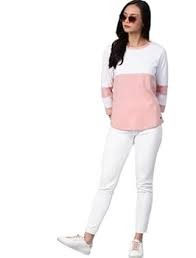 Women Top White Pink Color Size S