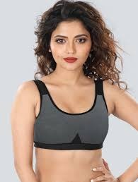 Women Sports Bra Gray Black Size 28