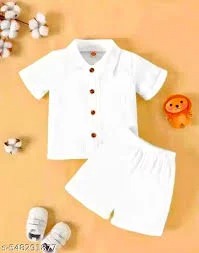 Kids Boy White Color Shirt With Pant Color 1 Years