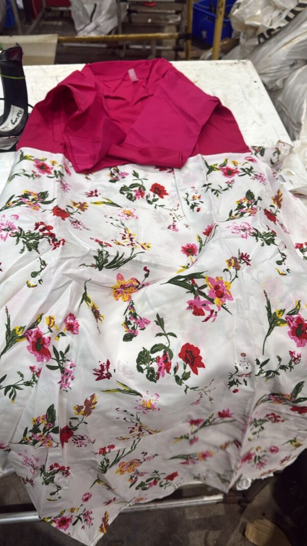 Kids Girl White And Pink Color Long Dress Flower Printed Size 12 To 13 Years Kids
