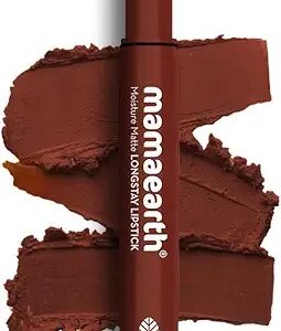 Mamaearth Moisture Matte Longstay Lipstick Avocado Oil Vitamin E Long Stay 18 Mocha Crush 2 G