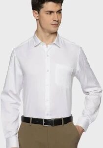 The Formal Club Men Relaxed Opaque Formal Shirt White Size M