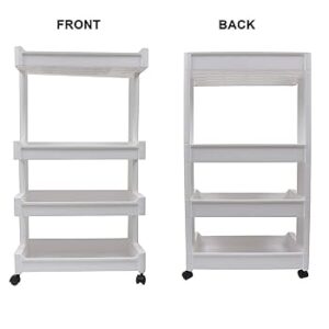 Emdr Plastic 4 Layer Storage Space Saving Organizer Rack Wheels Kitchen Bathroom Bedroom