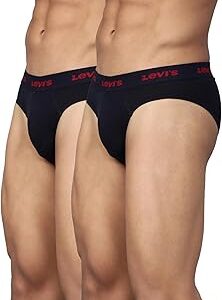 LeviS 009 MenS Pure Cotton Solid Brief Mid Rise Outer Elastic Pack Of 2 Size S Colour Navy