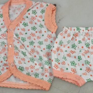 Multicolour Printed New Born Baby Boy Dress